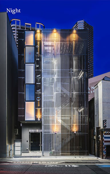 定点から撮影した時間別外観写真　夜の時間